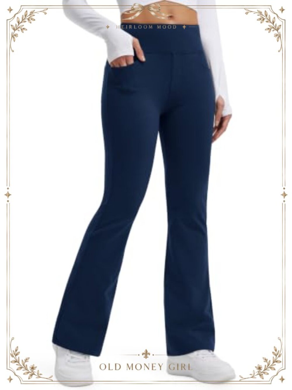 Fleece Lined Flared Leggings Thermal Yoga Pants High Waisted Bootcut 4 Pockets